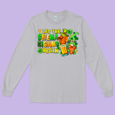 Let The Shenanigans Begin St. Patrick's Day Long Sleeve Tee Designed By Fadigitalartstudio
