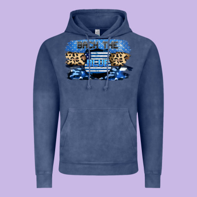 Back The Blue Vintage Hoodie Designed By Fadigitalartstudio