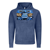 Vintage Denim Back the blue Vintage Hoodie - FaDigitalArtStudio