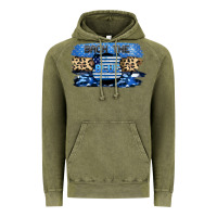 Vintage Olive Back the blue Vintage Hoodie - FaDigitalArtStudio