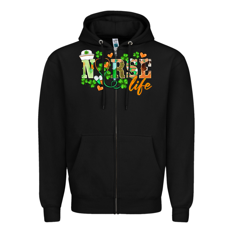 St.patricks Nurse Life Zipper Hoodie by BarkalooDesign | Teevron