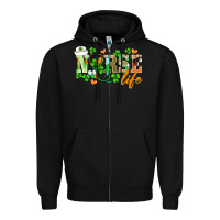 Black st.patricks nurse life Zipper Hoodie - BarkalooDesign