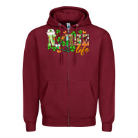Burgundy st.patricks nurse life Zipper Hoodie - BarkalooDesign