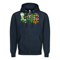Navy st.patricks nurse life Zipper Hoodie - BarkalooDesign