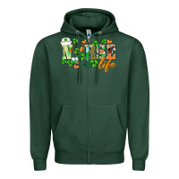 Sports Green st.patricks nurse life Zipper Hoodie - BarkalooDesign