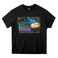 Black happy birthday jesus Heavy Core Tee - RanaPortraitStore