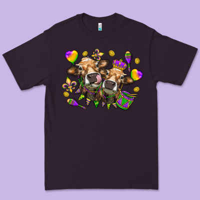 Mardi Gras Heifers Premium Tee Designed By Howdyjamesfarm