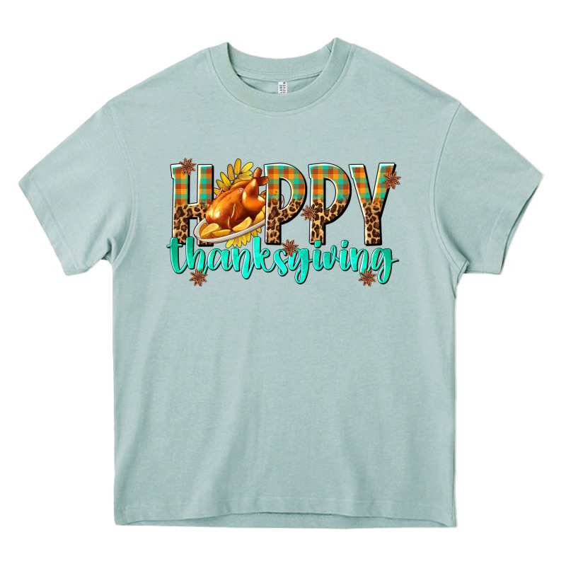Happy Thanksgiving With Turkey Heavy Core Tee by texasbilliewilder | Teevron