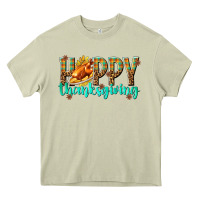 Mossy Happy Thanksgiving with Turkey Heavy Core Tee - texasbilliewilder