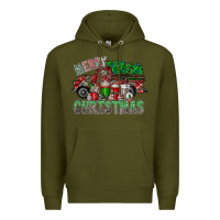 Army Green merry christmas  truck Premium Hoodie - CowhideDigitalArt