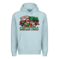 Blue Mist merry christmas  truck Premium Hoodie - CowhideDigitalArt