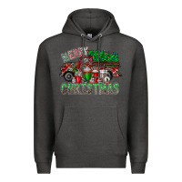 Charcoal Heather merry christmas  truck Premium Hoodie - CowhideDigitalArt