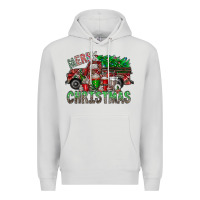 Dove Grey merry christmas  truck Premium Hoodie - CowhideDigitalArt