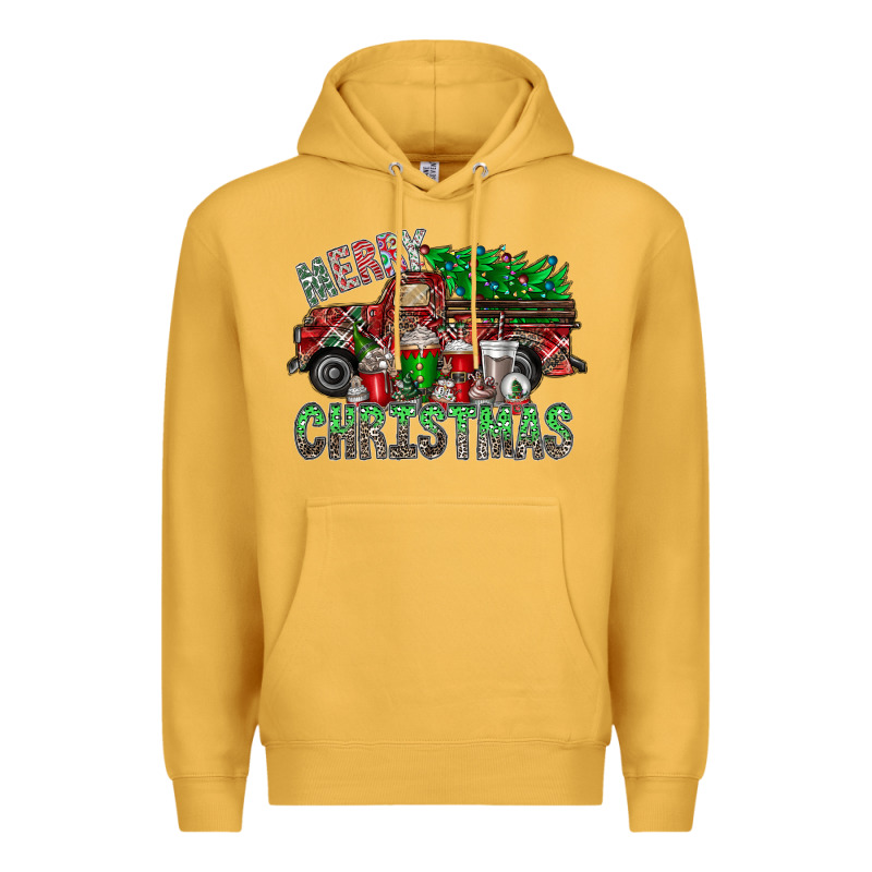 Merry Christmas  Truck Premium Hoodie by CowhideDigitalArt | Teevron