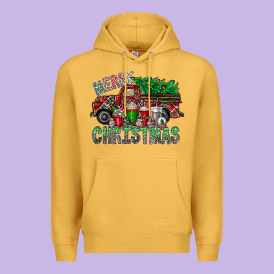 Merry Christmas  Truck Premium Hoodie Designed By Cowhidedigitalart