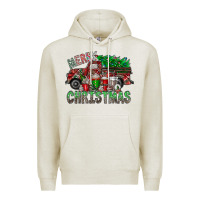 Oatmeal Heather merry christmas  truck Premium Hoodie - CowhideDigitalArt