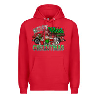 Red merry christmas  truck Premium Hoodie - CowhideDigitalArt