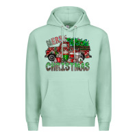 Seafoam merry christmas  truck Premium Hoodie - CowhideDigitalArt