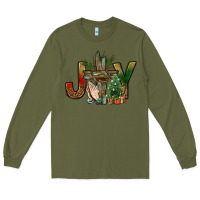 Army Green joy christmas with cross bbs Long Sleeve Tee - BundleAndBundleShop