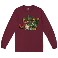 Burgundy joy christmas with cross bbs Long Sleeve Tee - BundleAndBundleShop