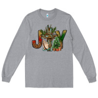 Heather Grey joy christmas with cross bbs Long Sleeve Tee - BundleAndBundleShop