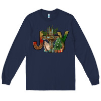 Navy joy christmas with cross bbs Long Sleeve Tee - BundleAndBundleShop