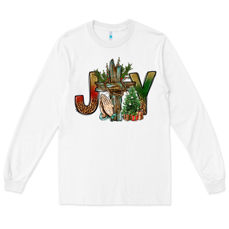 Joy Christmas With Cross Bbs Long Sleeve Tee by BundleAndBundleShop | Teevron