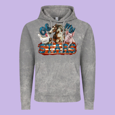 Oh My Stars Farm Animals Vintage Hoodie Designed By Fadigitalartstudio