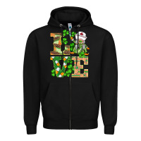 Black st.patricks nurse love gnomies Zipper Hoodie - BarkalooDesign