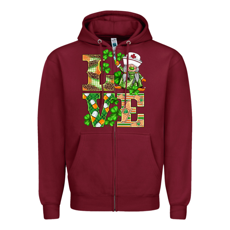 St.patricks Nurse Love Gnomies Zipper Hoodie by BarkalooDesign | Teevron