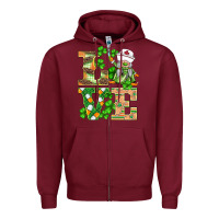 Burgundy st.patricks nurse love gnomies Zipper Hoodie - BarkalooDesign