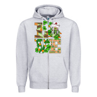 Heather Grey st.patricks nurse love gnomies Zipper Hoodie - BarkalooDesign