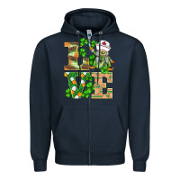 Navy st.patricks nurse love gnomies Zipper Hoodie - BarkalooDesign