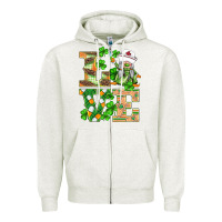Oatmeal Heather st.patricks nurse love gnomies Zipper Hoodie - BarkalooDesign