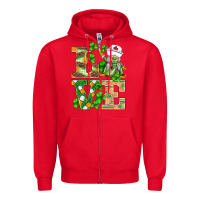 Red st.patricks nurse love gnomies Zipper Hoodie - BarkalooDesign