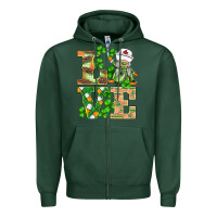 Sports Green st.patricks nurse love gnomies Zipper Hoodie - BarkalooDesign