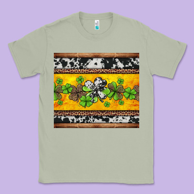 St Patricks Day Western Shamrock Classic Tee Designed By Jasminsmagicworld