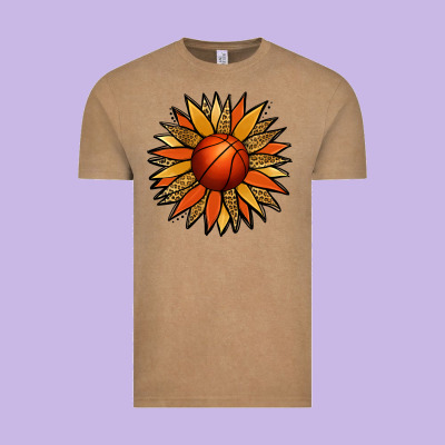 Basketball Sunflower Vintage Tee Designed By Jasminsmagicworld