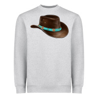 Heather Grey cowboy cap Heavyweight Sweatshirt - BarkalooDesign