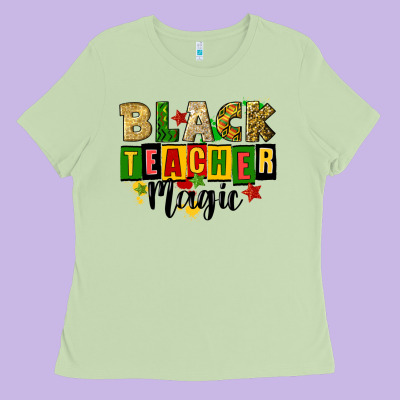 Black Teacher Magic Juneteenth Ladies Tee Designed By Cowgirlartshop