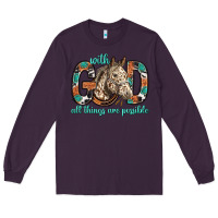 Plum with god all things are possible with horse bbs Long Sleeve Tee - BundleAndBundleShop