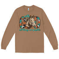 Toasted Coconut with god all things are possible with horse bbs Long Sleeve Tee - BundleAndBundleShop