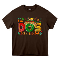 Chocolate Brown I'm dos let's Fiesta Heavy Core Tee - NancyCooperArtShop