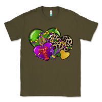 Army Green mardi gras hearts cg (1) Classic Tee - CowGirlArtShop