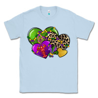 Dusty Blue mardi gras hearts cg (1) Classic Tee - CowGirlArtShop