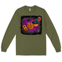 Army Green boo gemstone halloween pumpkin Long Sleeve Tee - RanaPortraitStore