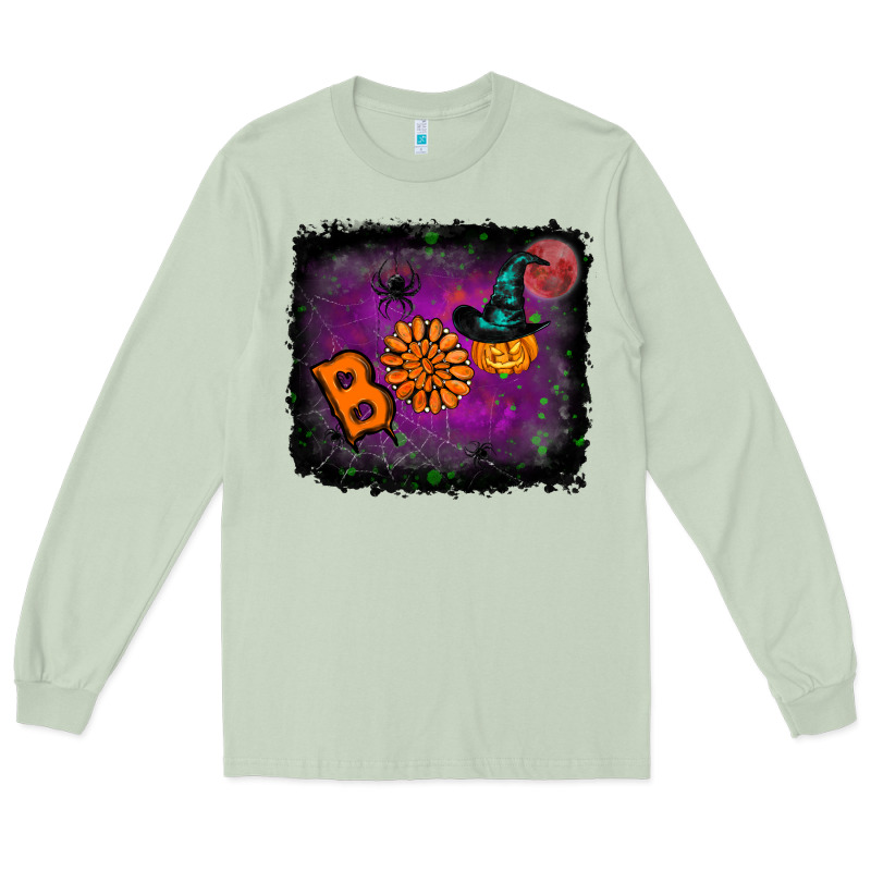Boo Gemstone Halloween Pumpkin Long Sleeve Tee by RanaPortraitStore | Teevron