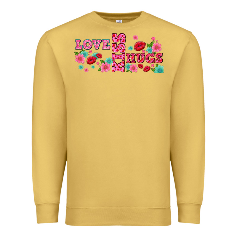 Floral Love And Kiss Premium Sweatshirt by AdoDesignShop | Teevron