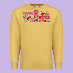 Floral Love And Kiss Premium Sweatshirt Designed By Adodesignshop