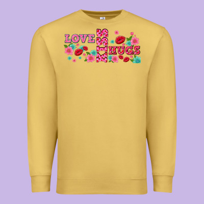 Floral Love And Kiss Premium Sweatshirt Designed By Adodesignshop